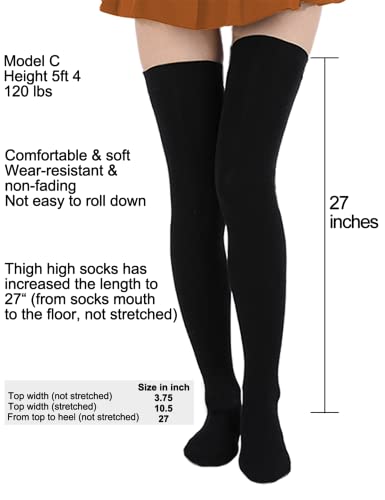 EZFS PLUS Thigh High Socks for Women Extra Long and Thick Over the Knee Cotton Boot Stockings Leg Warmer for Girls3