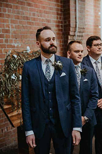 Image of DAZI Men's Skinny Tie Floral Print Cotton Necktie, Great for Weddings, Groom, Groomsmen, Missions, Dances, Gifts.