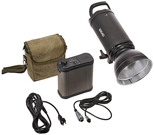 CowboyStudio Dual Power AC/DC 110v Mettle 600W Flash, Professional Strobe Flash Light, with Rechargeable Battery Pack
