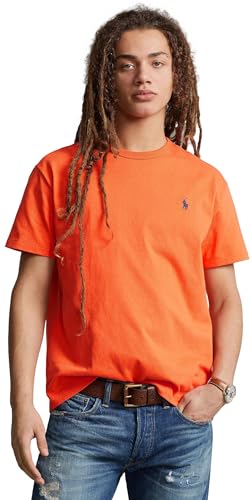 Image of POLO RALPH LAUREN Mens Big & Tall Crew Neck T-Shirt (4LT, SailingOrange)