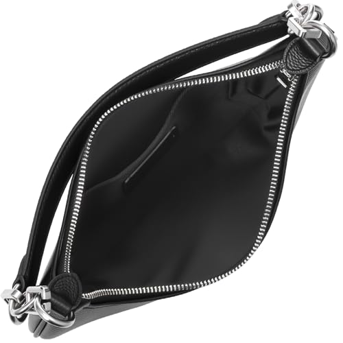 Bolso pequeño negro con cadena plateada para mujer miniatura 5