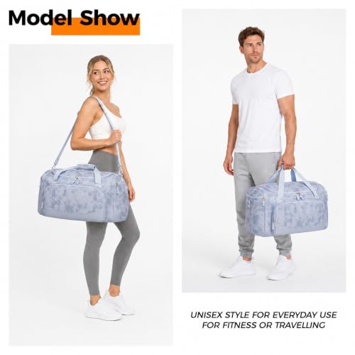 Image of Uarition Gym Bag for Men & Women - 50L Duffle Bag for Travel, Blue Tie-Dye