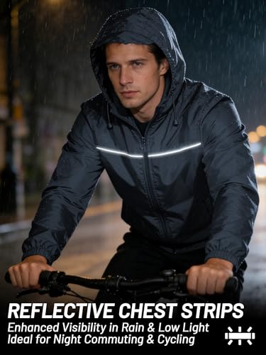 Image of SWISSWELL Mens Rain Jacket & Coats Packable Lightweight Waterproof Rain Shell Hooded for Golf Travel Hiking