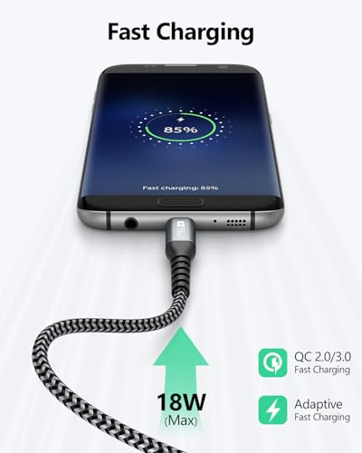 Image of SUNGUY Micro USB Cable 1FT[3Pack] Short Braided USB 2.0 Micro Fast Charging and Data Sync Cord for Samsung Galaxy S7 Edge S6,Moto G5 G5S Plus,Sony Xperia Z3 Z5(Gray)