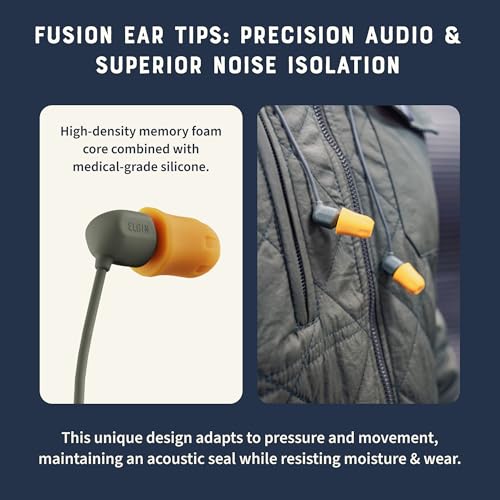 Elgin Discord V2 Bluetooth Earplug Earbuds, OSHA Compliant Noise-Isolating Safety Wireless Headphones, All-Weather Earphones for Industrial Work, and High-Noise Environments