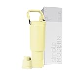 Simple Modern Trek Pivot | 40oz Flip Straw Tumbler with Handle | Water Bottle & Boot | Interchangeable Straw & Chug Lids | Insulated Stainless Steel Jug | Gym Sports Outdoors | Buttercup