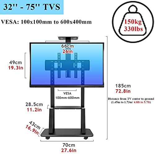 Soporte universal tv rodante y basculante para 32-75 pulgadas miniatura 5