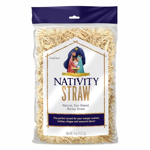 FloraCraft Decorative Nativity Straw 4 Ounce Natural