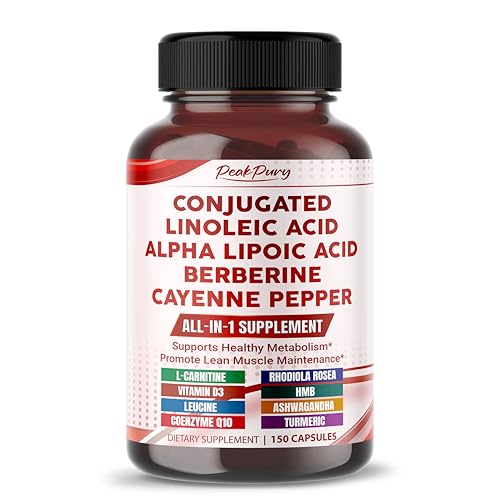 PEAKPURY Premium All-in-1 CLA, Alpha Lipoic Acid, Berberine & Cayenne – Supports Metabolism & Lean Muscle Maintenance – Made in The USA – 150 Capsules