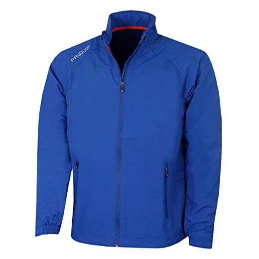 Proquip 2019 Mens Tempest Waterproof Lightweight Full Zip Golf Rain Jacket, Surf Blue, L