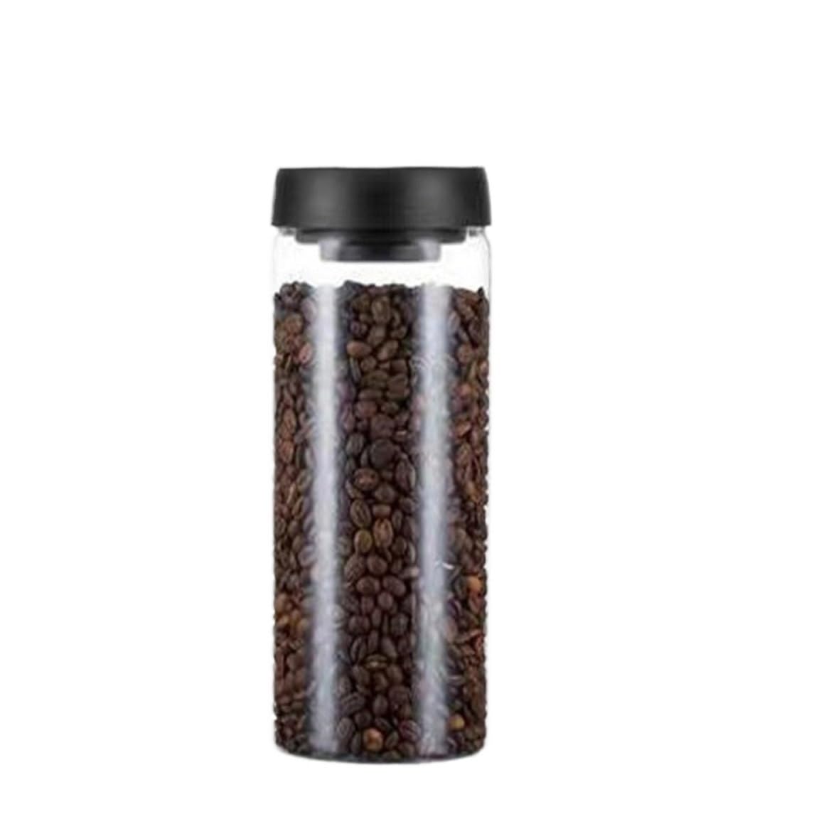 Kaffeebohne Vakuumversiegelter Tank Transparentes Glas Lebensmittelvorratsglas Haushaltsfeuchtigkeitsbeständiger Luftextraktions-Luftdichter Behälter für Lebensmittel Konservierung(1800ml)