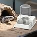 Leefasy Automatic Reptile Water Dish with Watering Bottle Easy to Clean Pet Supplies Water Dispenser Feeder for Bearded Dragons Snake, White