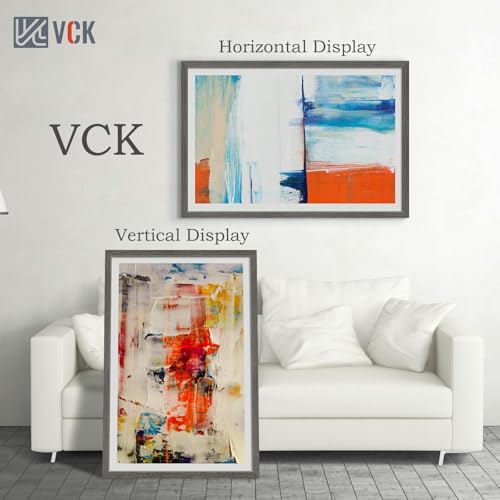 Image of VCK 27x40 Poster Frame Solid Wood Gray Grey 3 Pack Picture Frames 27 x 40 Inches with Wall Mounting Hanging