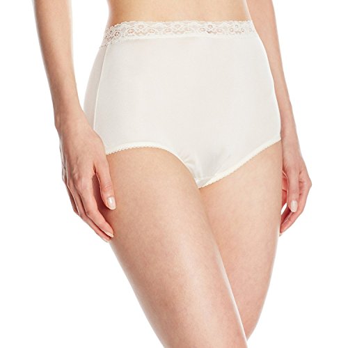 Image of Vanity Fair Women's Perfectly Yours Nylon With Lace Brief Panty 13060, Glacier White, Small /5