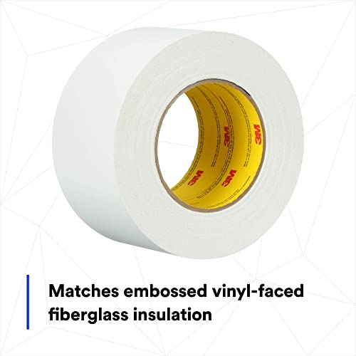 Image of 3M Venture Tape Vinyl Seaming Tape 460V, White Color, Embossed, Resists Lifting, Cold Weather Adhesion, 2.83 in x 50 yd