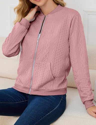 Image of Womens Full Zip Up Cardigan Sweater Casual Solid Long Sleeve Sweatshirt Coat with Pocket