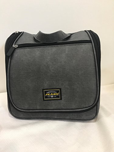 Caboodles Glam to Go Makeup Cosmetic Hanging Travel Tote Grey Faux Leather or Denim Look