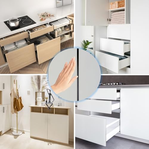 Push to Open Door Catches for Cupboard Jiayi 2 Pack Push Pull Catch Touch Open Door Latch Magnetic Push Release Drawer Push Latch for Closet Door Closing Wardrobe Closure