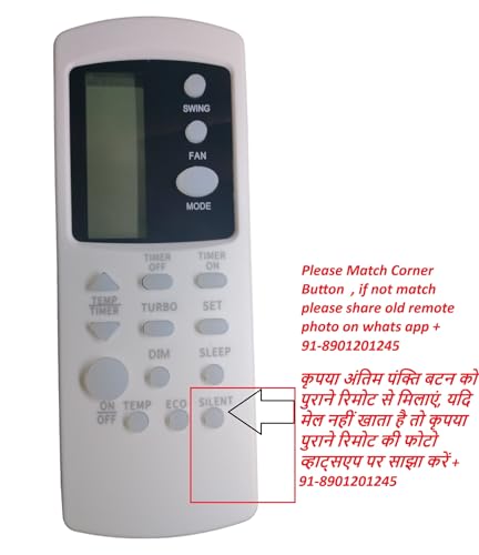 Image of Air Conditioner Remote Compatible with /Replacement for Whirlpool Ac Remote | Model -210 | Match with Your Existing Remote Before Placing The Order | Exactly Same Will Only Work