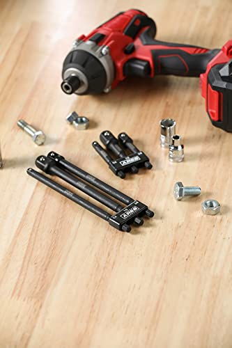 Image of ARES 22025 6-Piece 3-Inch and 6-Inch Impact Grade Socket Adapter Set | Turns Impact Drill Driver into High Speed Socket Driver