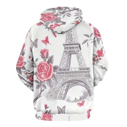 Sweatshirt Tour de Roses chaud avec capuche protectrice et poche pratique - 4