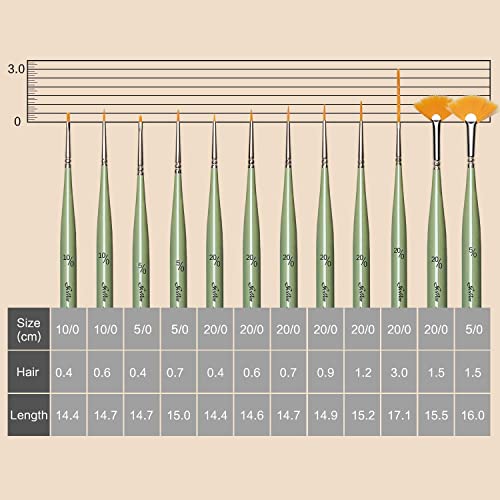 Detail Paint Brush Set, 12Pcs Fine Miniature Paint Brushes Kit With Fan Brush Perfect For Acrylic, Oil, Watercolor, Art, Scale, Model, Face, Paint By Numbers #TOP6