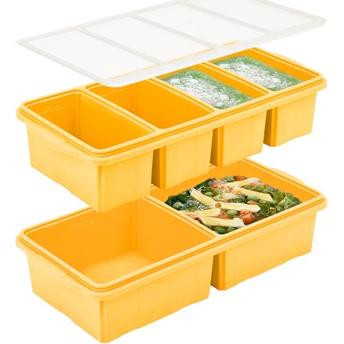 Image of Silicone Freezer Tray With Lid-Soup Freezer Container molds-Large Ice Cube Tray Set Makes 1-Cup & 2-Cup portions cubes Perfect for preparing meals in different portion sizes Oven & Dishwasher -Safe