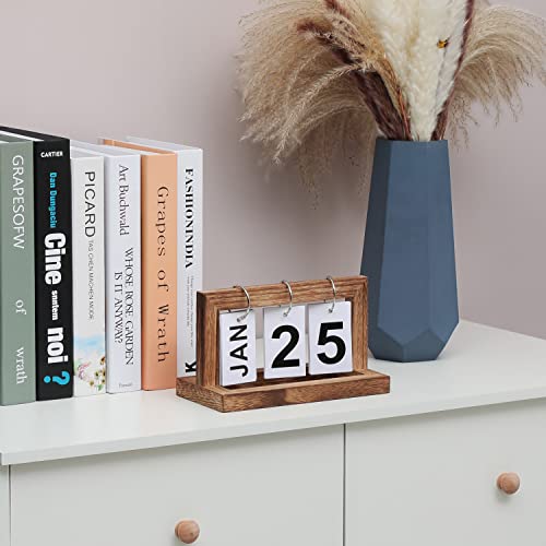 Calendrier de bureau perpétuel gris délavé - Cadeau commémoratif