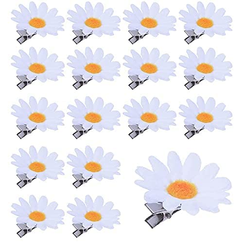 Lovely 17-pc Daisy Flower Hair Clips for Girls - Perfect Beach Wedding Hair Accessories, Beautiful and Practical Hairpins