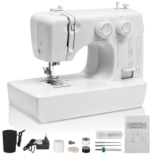 Maquina de Costura com 45 Pontos Profissionais, 110V, Máquina de Costura com Função Ponto Duplo, Maquina de Costura Portátil, Máquina de Costura Portátil, Maquina Costura, Com Instruções em Português