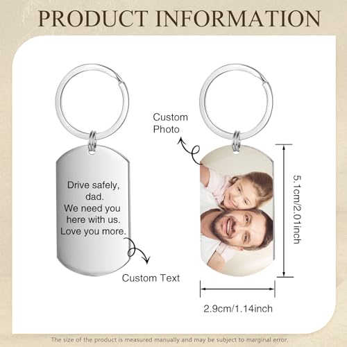 JewelOra Personalized Gifts for Men - Custom Photo Mens Wallet & Keychain Gifts Set for Father's Day - Customized Gift Box for Dad, Husband (Wallet Sets-6)4