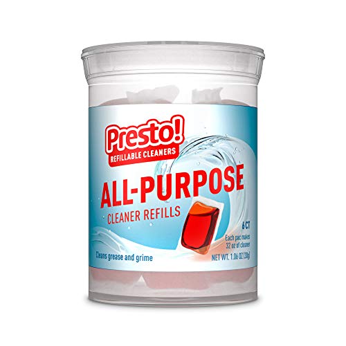 Presto! by Amazon: All-Purpose Cleaner Refills Safely cleans nonporous surfaces, 6-pack (makes 6 bottles of Presto! cleaner), Refill, reuse, reduce