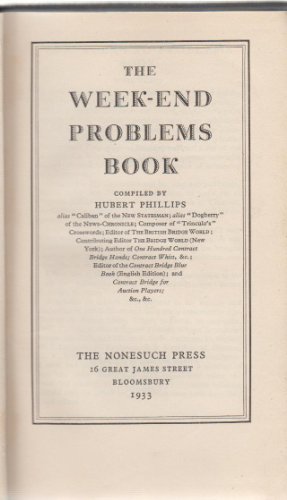 The Week-end Problems Book B001J24IW4 Book Cover