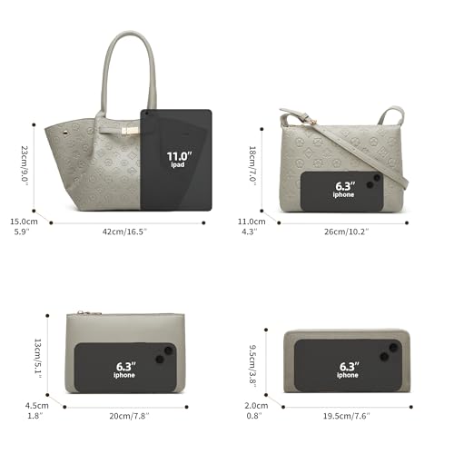 Image of Women Fashion Handbags Wallet Tote Bag Shoulder Bag Top Handle Satchel Purse Set 4pcs