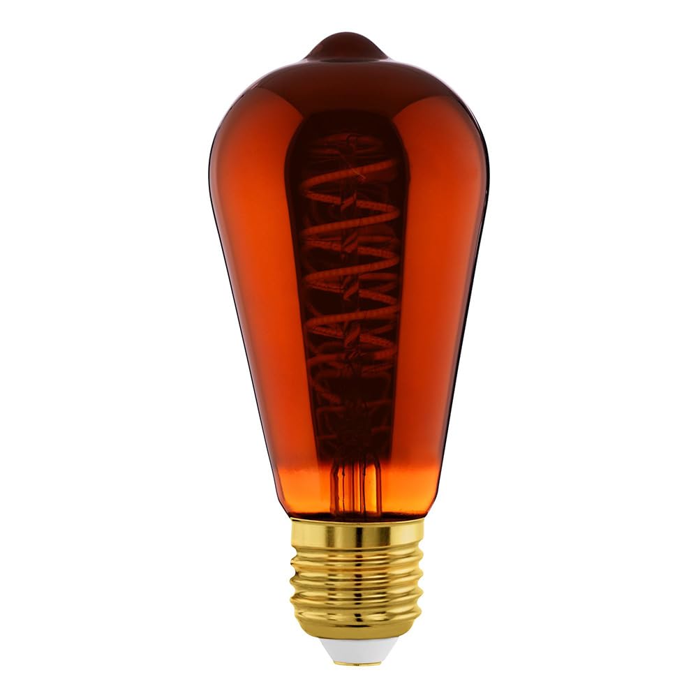 10er-Set LED Edison ST64 E27 Spiral Filament Lampe, 4W = 28W, Dimmbar, Kupfer Vintage Retro Leuchtmittel, 30lm, 2000K Extra Warmweiß