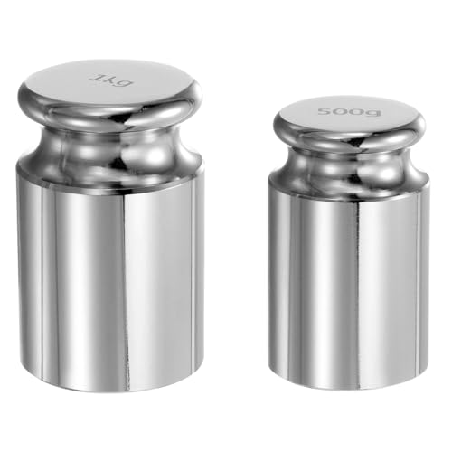 QUARKZMAN Ensemble de 2 Poids d'Étalonnage de 500g et 1kg en Acier Chromé de Précision M1 pour Balances Numériques