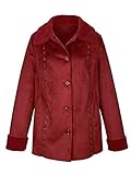 Modisches Highlight Paola Damen Lederimitatjacke mit Umlegekragen in Rot aus Veloursleder