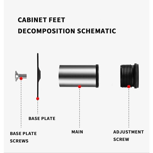 HAOCHEN 4 Pcs Adjustable Legs, 2x3.15in Stainless Steel Furniture Feet - Image 3