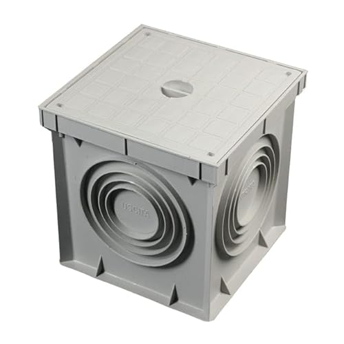 Pozzetto Ispezionabile in PVC, 25x25 cm, Grigio, per Impianti Idrici, con Coperchio Rinforzato, sfondabile