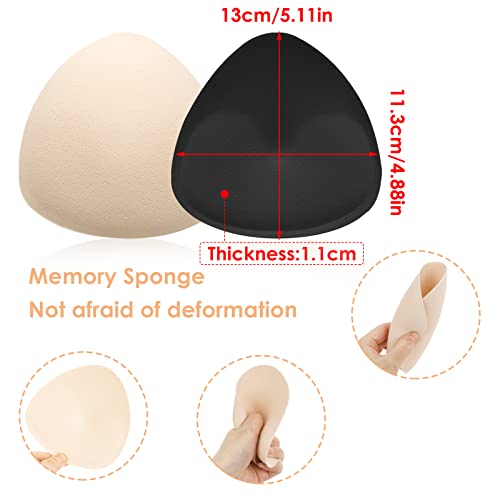 Wllhyf 2 Pairs Triangle Bra Pads Inserts, Breathable Bra Inserts Skin Color Removable Breast Padding Soft And Comfortable Breast Enhancers Bra Pads For Women Girls Bra Any Cup Cover #TOP1