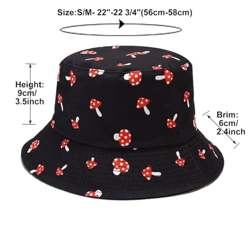 Image of Quanhaigou Bucket Hat for Men Women,Packable Reversible Printed Sun Hats,Fisherman Outdoor Summer Travel Hiking Beach Caps
