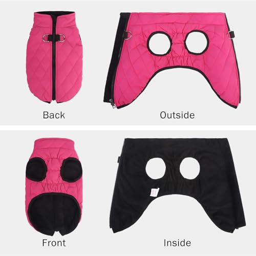 Image of SCENEREAL Dog Winter Coat for Small & Medium Dogs | Warm Dog Jacket with Built-in Harness, Waterproof Cold Weather Coat with Zipper, Fleece Puffer Vest Windproof Snow Clothes