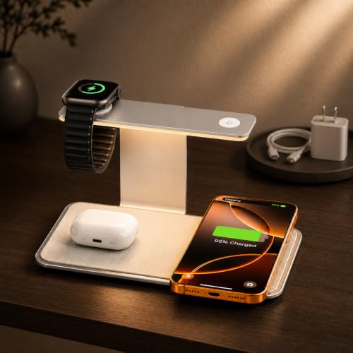 Image of 3 in 1 Qi2 Charging Station for iPhone with Night Light