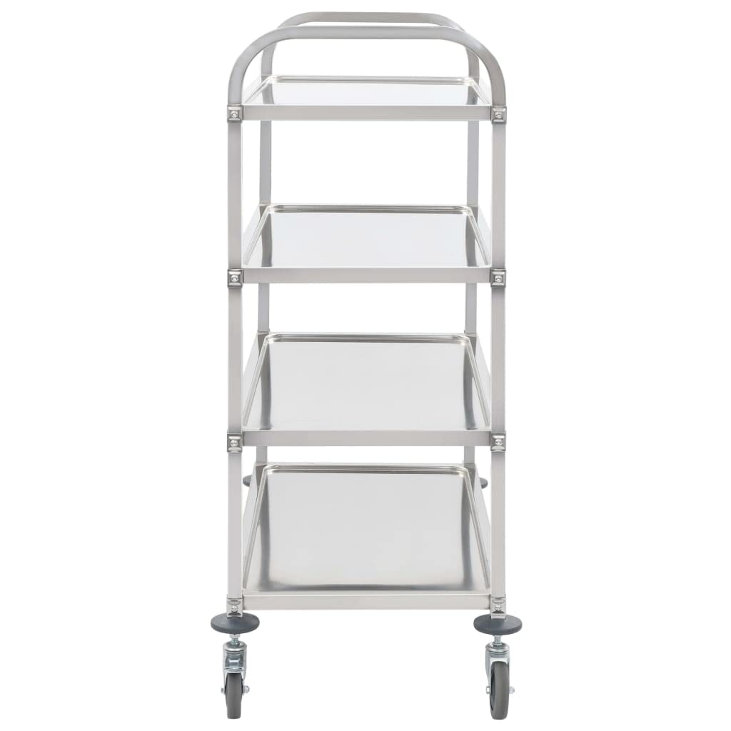 Generico Carrello da Cucina a 4 Livelli 107x55x125 cm in Acciaio Inox,Mobili,Carrelli e Isole,Carrelli da cucina-50916