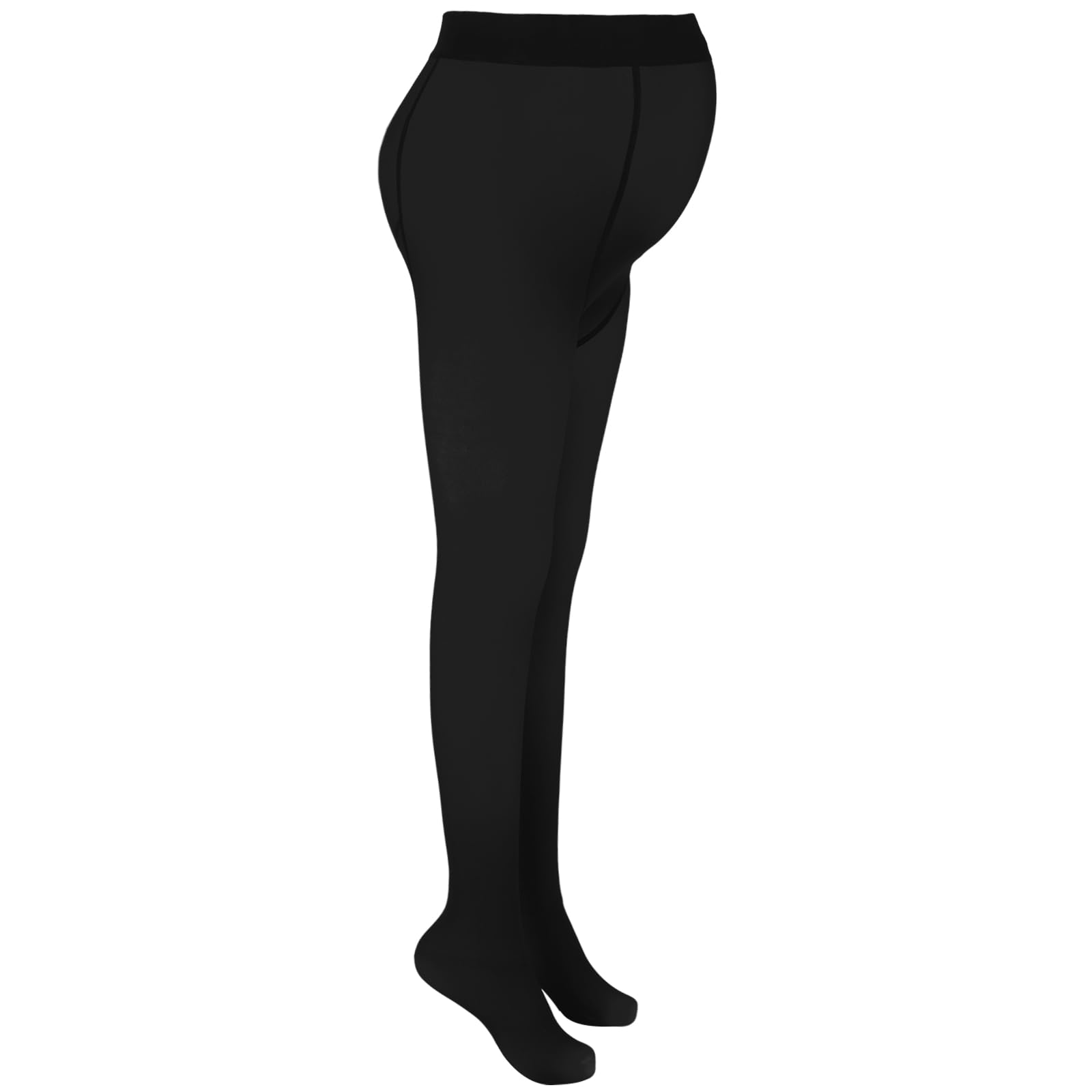 Bonuci Collant de grossesse doublé en polaire pour femme - Legging extensible opaque taille haute