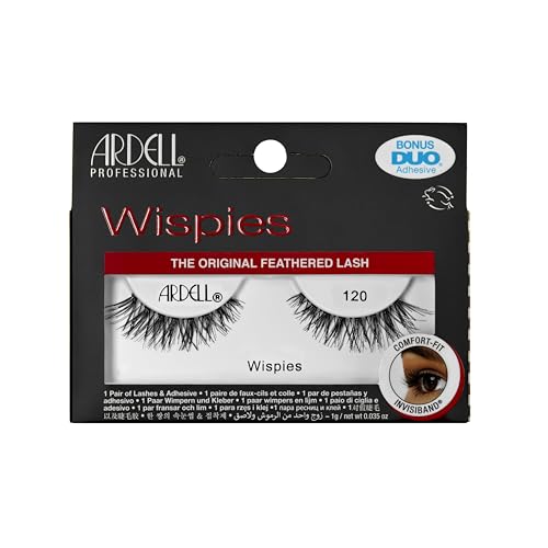 Ardell Wispies 120 False Eyelashes, Medium Length Curl, Vegan Friendly