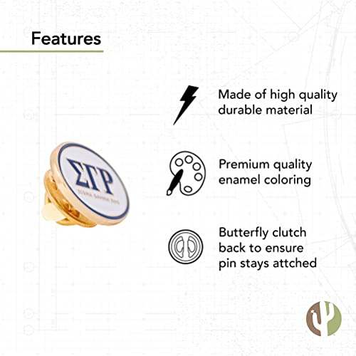 Image of Desert Cactus Sigma Gamma Rho Sorority Lapel Pin SGRho Made of Metal for Formal Wear, Bag and Hat Jewelry, and Tie Tack (Lapel Pin - Design E)