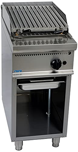Saro 423-1270 E7/BS1BA Gas-Lavasteingrill mit offenem Unterbau, Edelstahl
