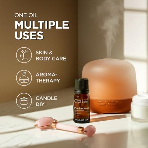 Image of 100% Pure Frankincense Essential Oil - 0.34 Fl Oz - Frankincense Oil for Hair, Skin, Diffuser, Aromatherapy & DIY Candle Making Scent