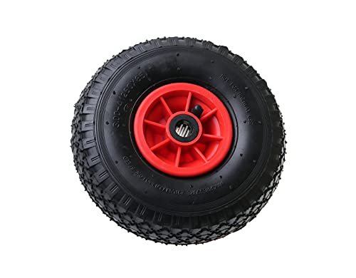 1 Stück Bollerwagen | 20 mm Achse | Ersatzrad Reifen Sackkarre | Sackkarrenrad Luftreifen I 3.00-4...